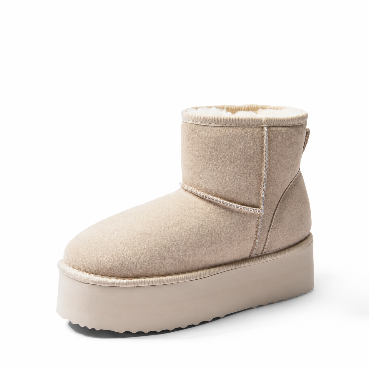 Outdoor Fuzzy Platform Mini Boots For Women