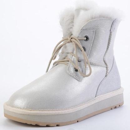 Faux Fur Lined Lace-Up Snow Boots - The Boston Boots