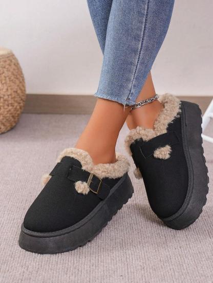Cozy Winter Plush Lined Platform House Slippers - The Boston Boots
