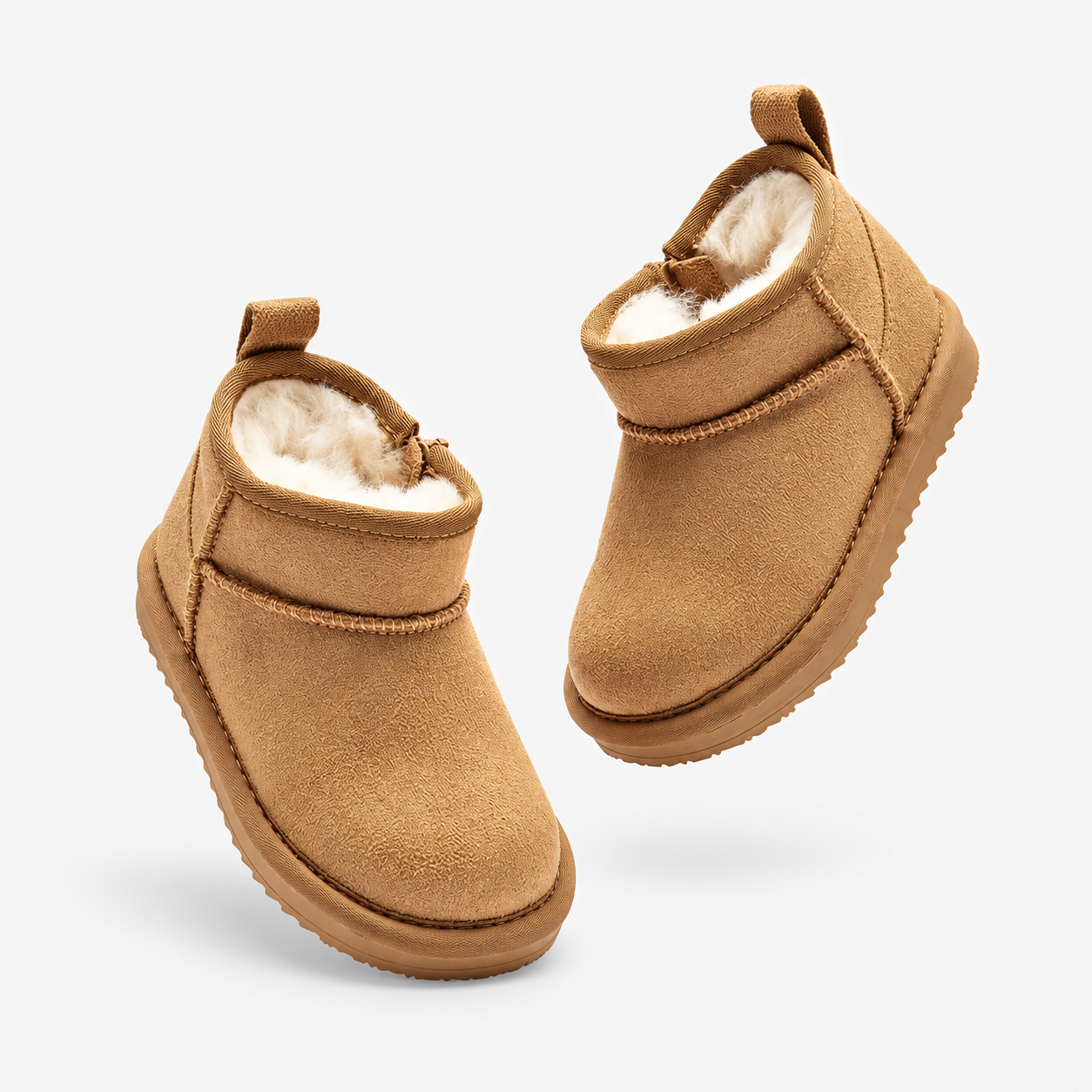 Cuff Booties With Soft Plush Lining Water Resistant Grip For Kids