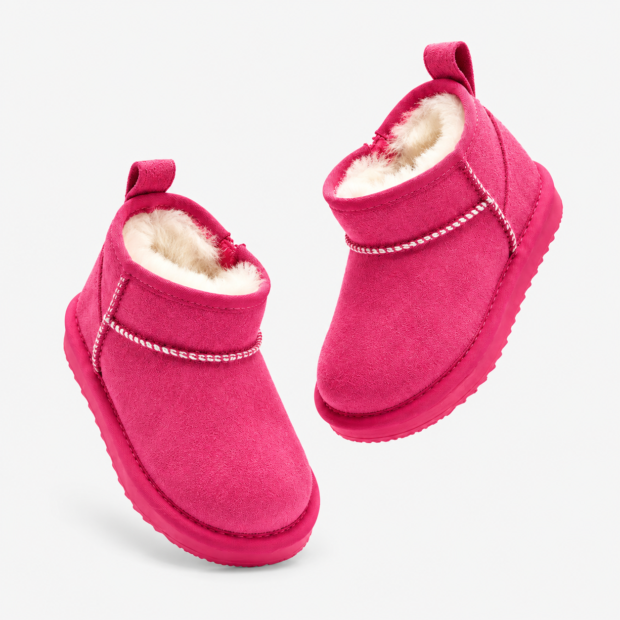 Cuff Booties With Soft Plush Lining Water Resistant Grip For Kids