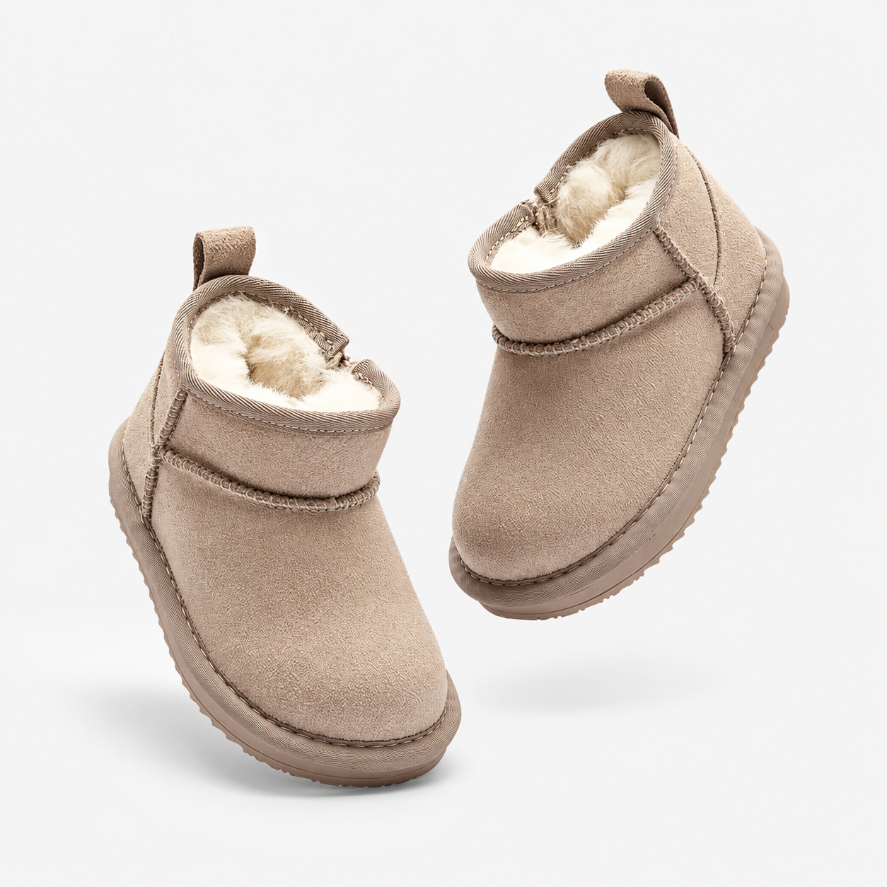 Cuff Booties With Soft Plush Lining Water Resistant Grip For Kids