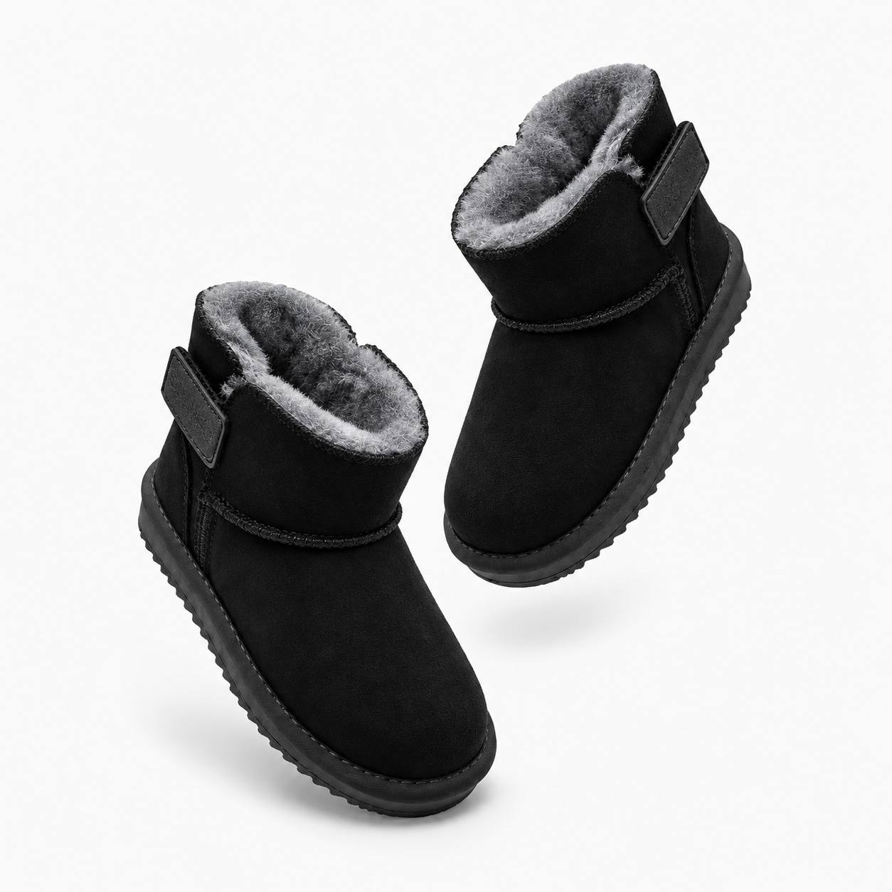 Cuff Booties With Soft Plush Lining Water Resistant Grip For Kids
