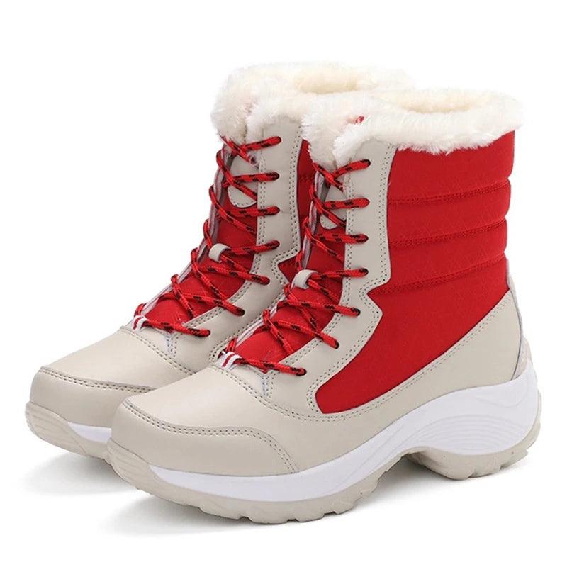 High Top Shoes With Fur Detailing - The Boston Boots