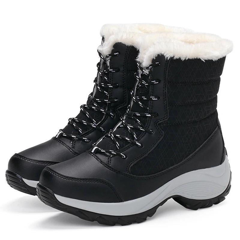 High Top Shoes With Fur Detailing - The Boston Boots