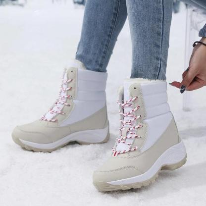 High Top Shoes With Fur Detailing - The Boston Boots