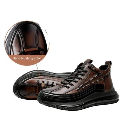 Embossed Croc Texture Platform Sneakers For Men - The Boston Boots