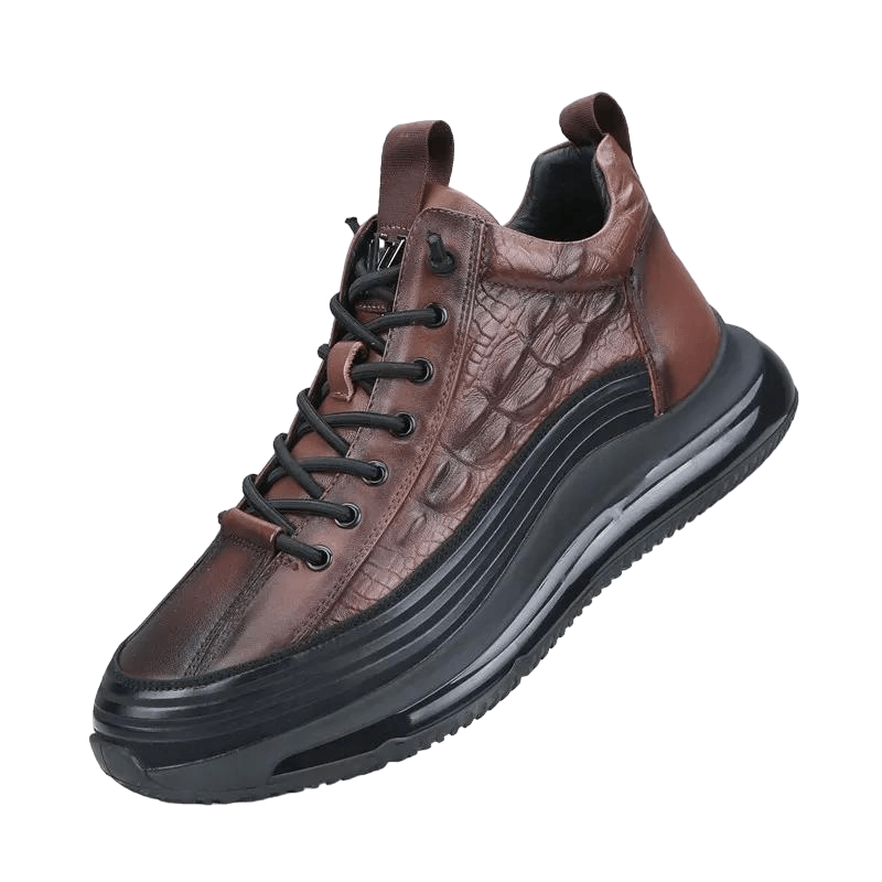 Embossed Croc Texture Platform Sneakers For Men - The Boston Boots