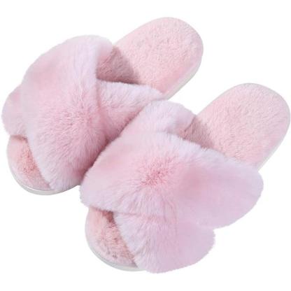 Fuzzy Foam Slippers With EVA Sole - The Boston Boots