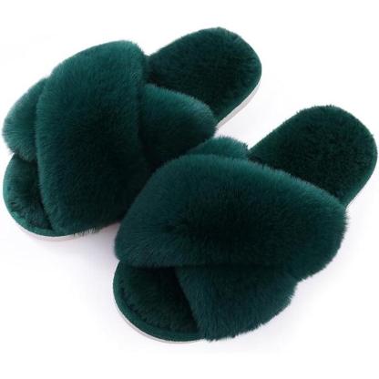 Fuzzy Foam Slippers With EVA Sole - The Boston Boots