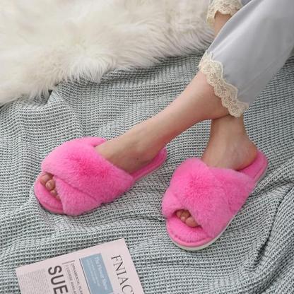 Fuzzy Foam Slippers With EVA Sole - The Boston Boots