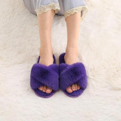 Fuzzy Foam Slippers With EVA Sole - The Boston Boots