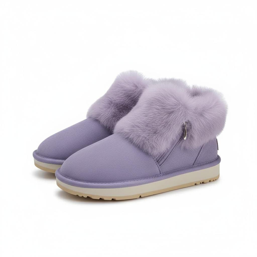 Plush Lined Design Short Ankle Warm Shoes For Everyday