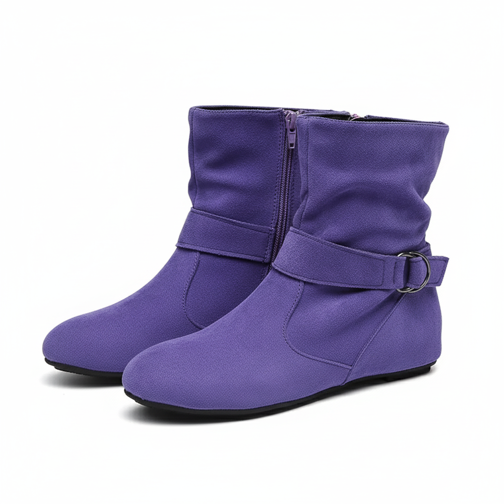 Non Slip Warm Snow Boots With Plush Lining And Rubber Outsole