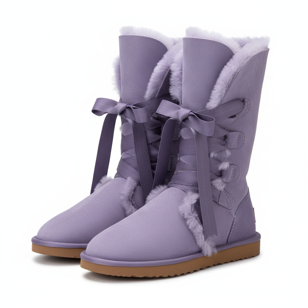 High Lace-Up Snow Boots
