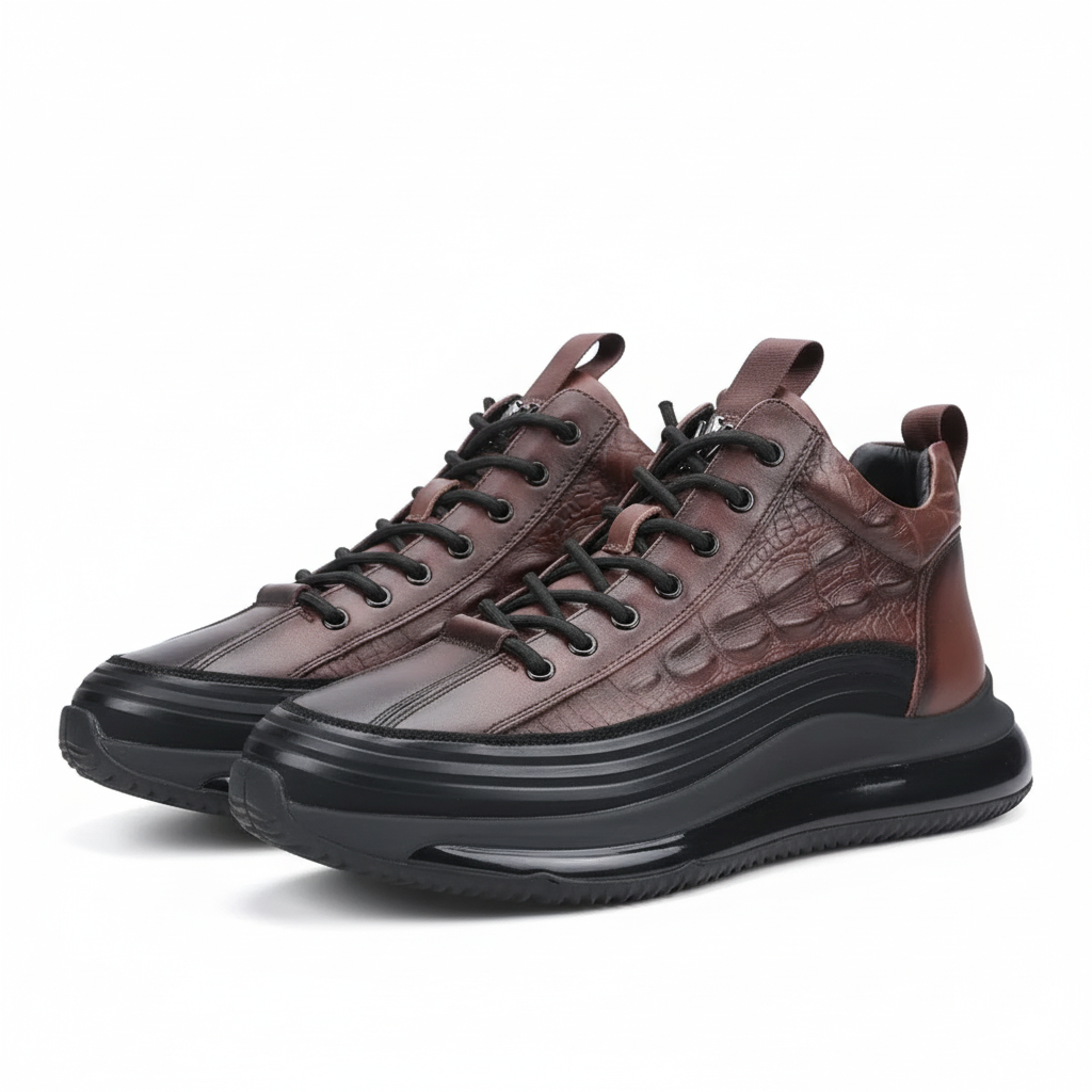 Croc Texture Platform Sneakers