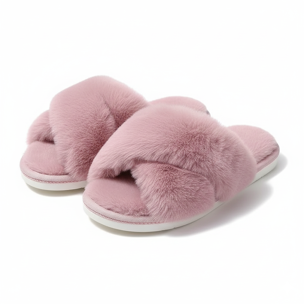 Cross strap foam slippers