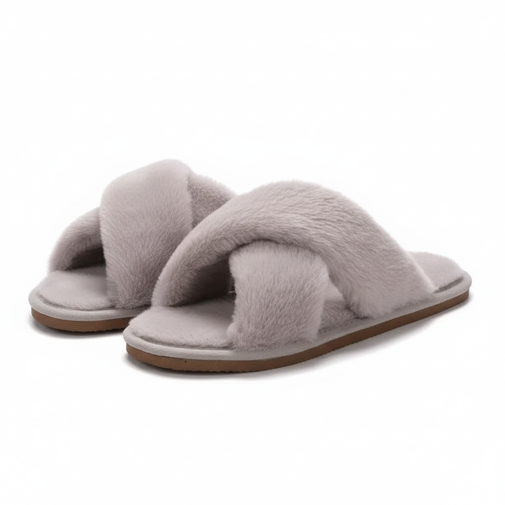 Plush Winter Slippers Soft Fur Lined Indoor Footwear