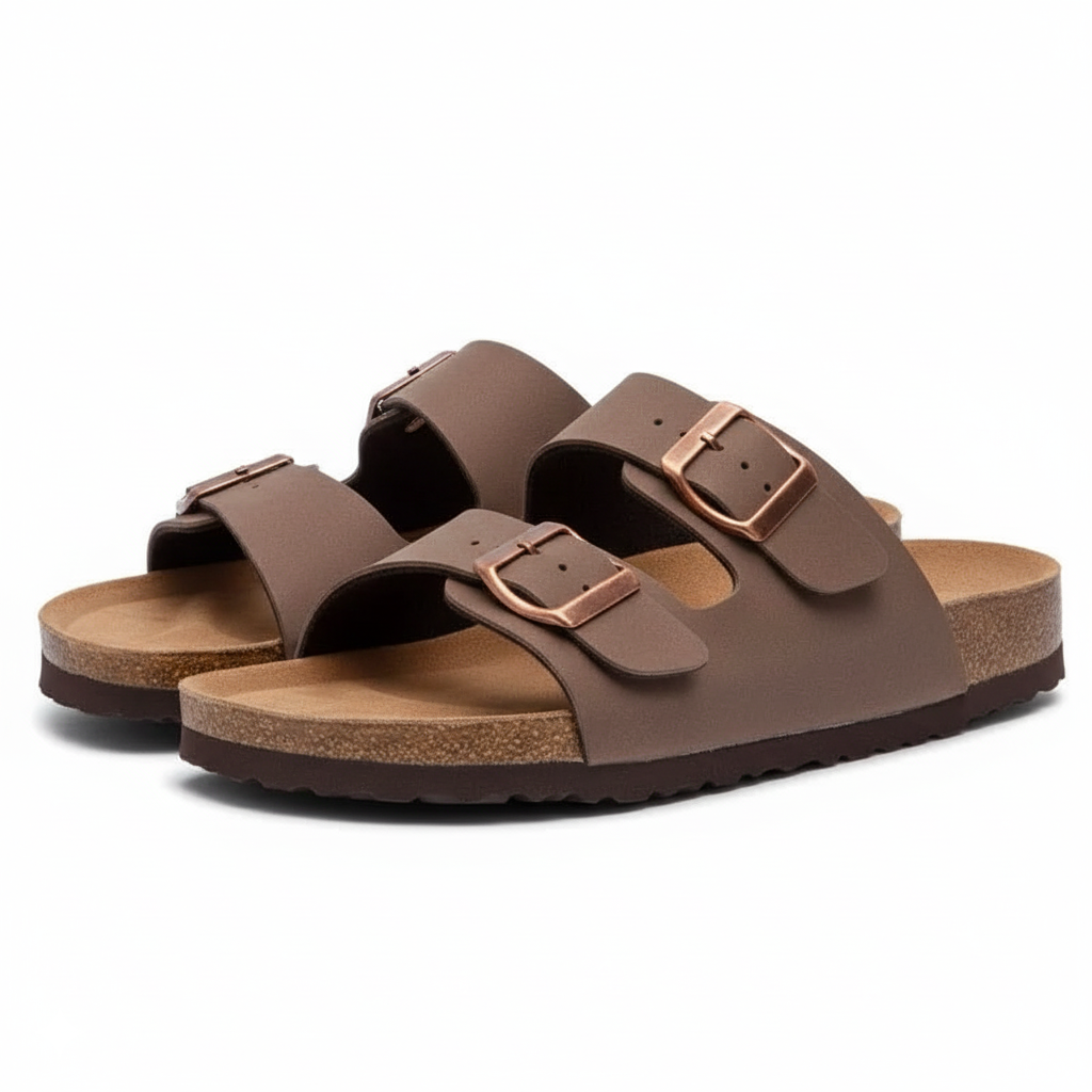 Dual Strap Cork Sandals