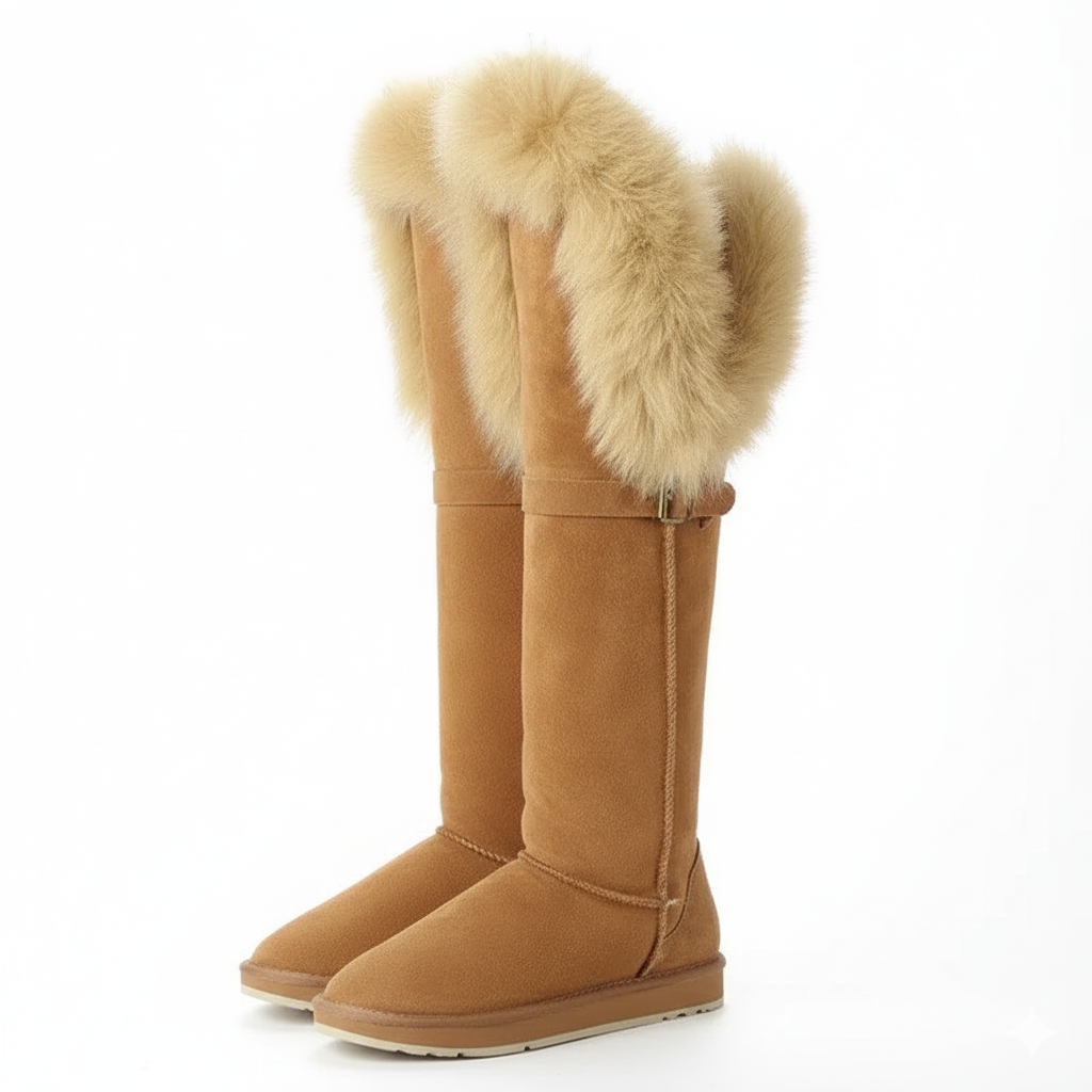 Over The Knee Winter Warm Shoes Plush Slip On Footwear