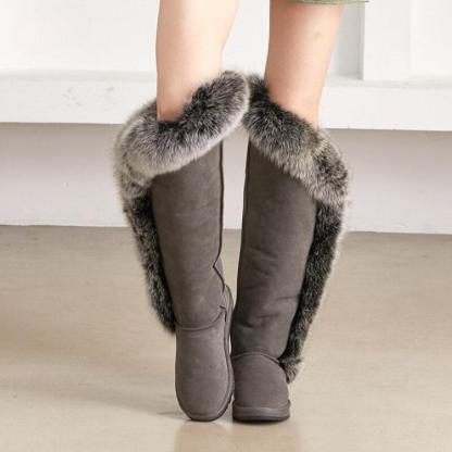 High Knee Fur Snow Boots - The Boston Boots