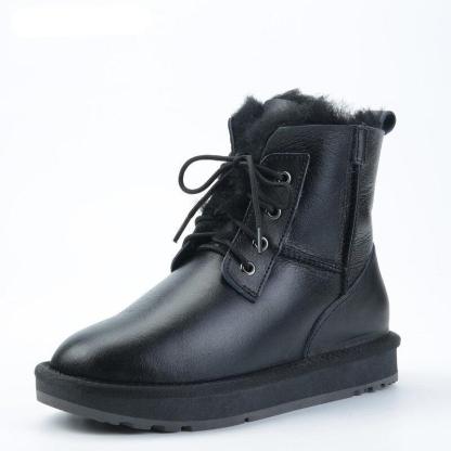 Faux Fur Lined Lace-Up Snow Boots - The Boston Boots
