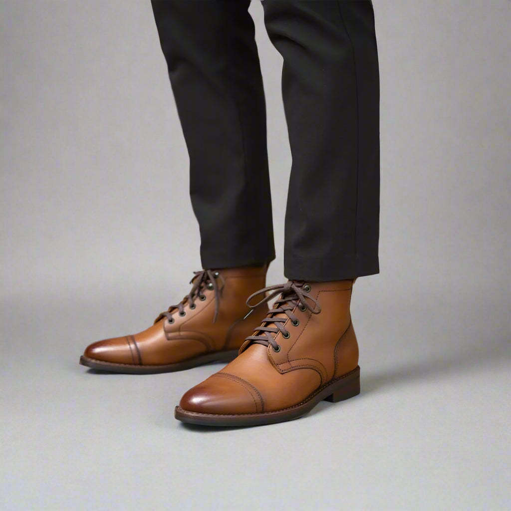 Minimalist Leather Lace Boots-The Boston Boots