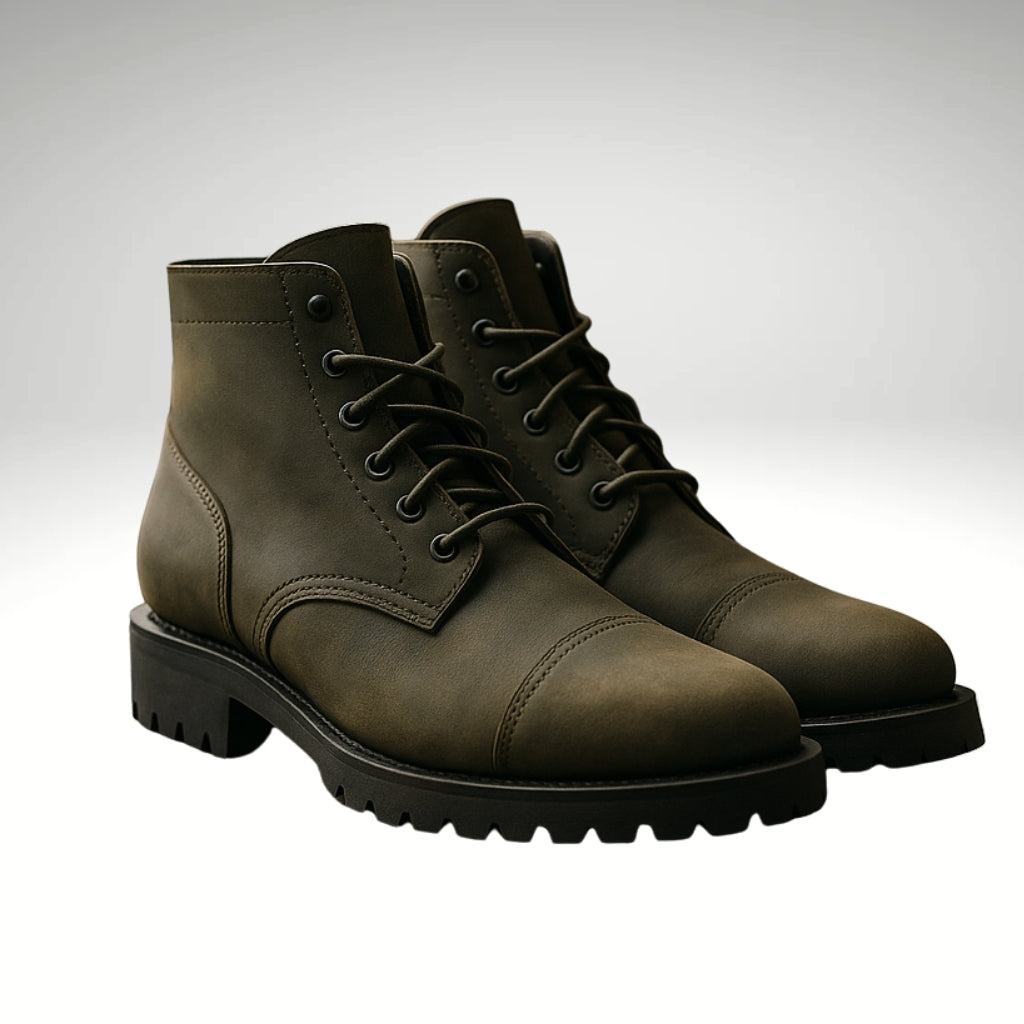 Minimalist Leather Lace Boots-The Boston Boots