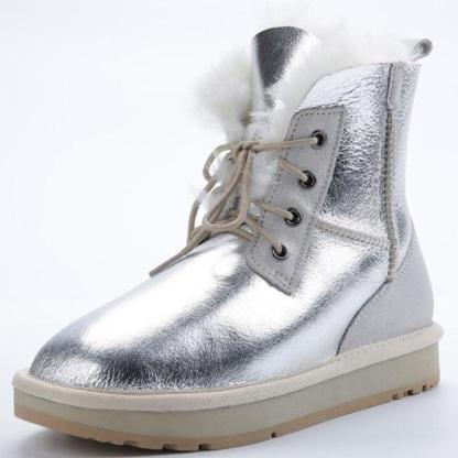 Faux Fur Lined Lace-Up Snow Boots - The Boston Boots