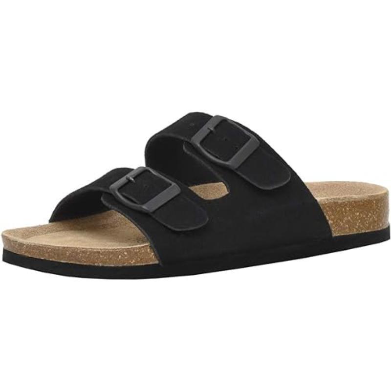 Unisex Sleek Designed Dual Strap Slide Sandals-The Boston Boots