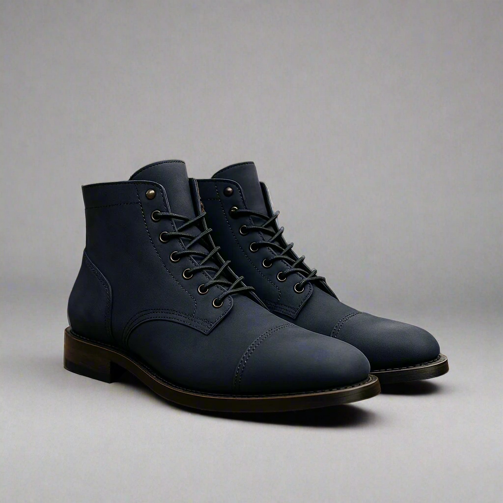 Structured Leather Lace Boots-The Boston Boots