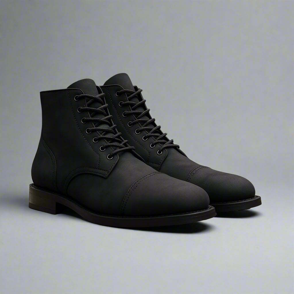 Structured Leather Lace Boots-The Boston Boots