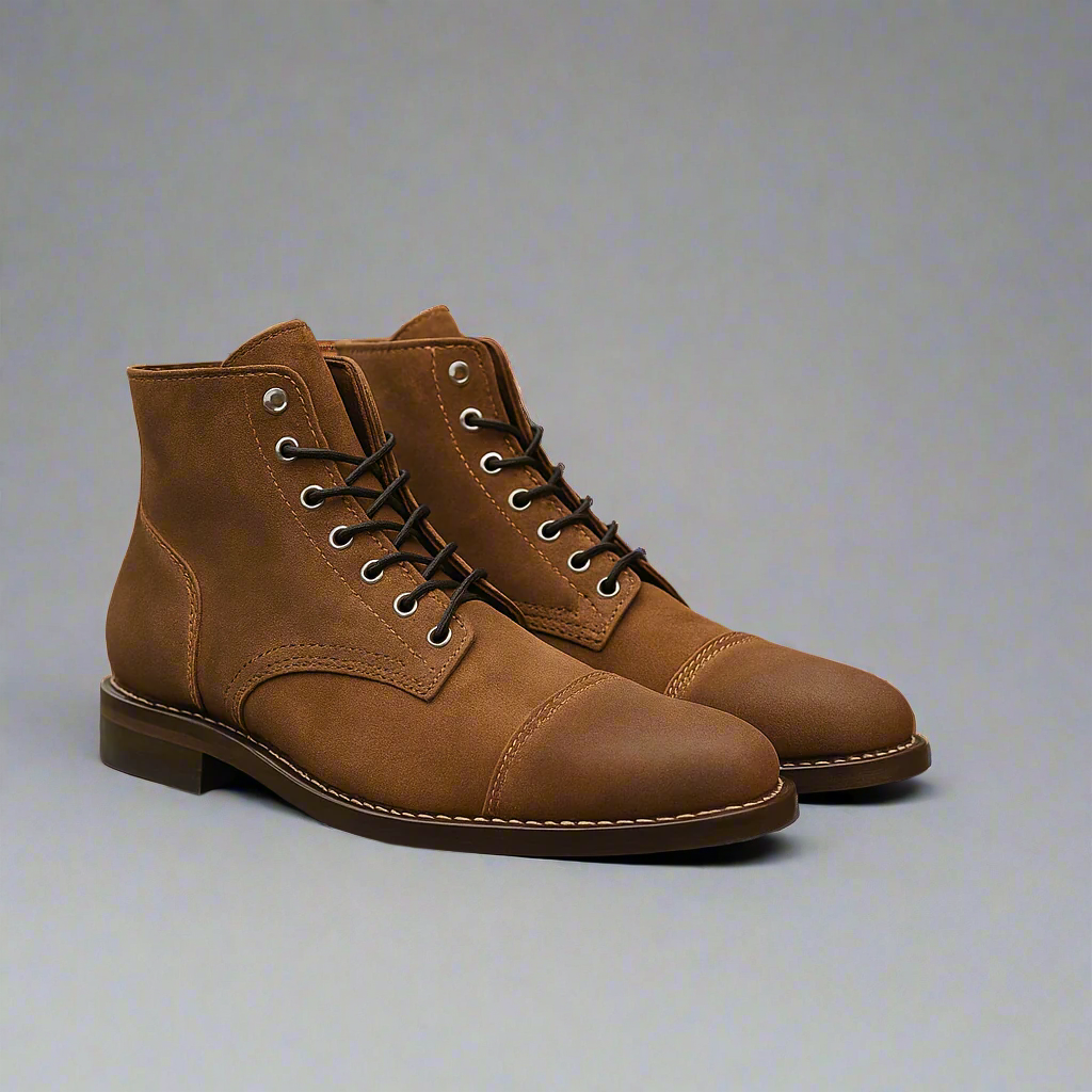 Structured Leather Lace Boots-The Boston Boots