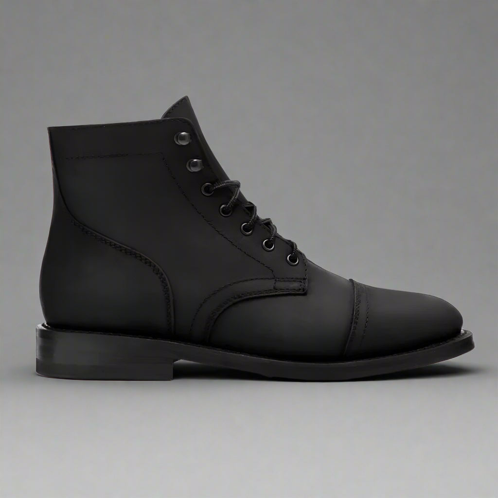 Structured Leather Lace Boots-The Boston Boots