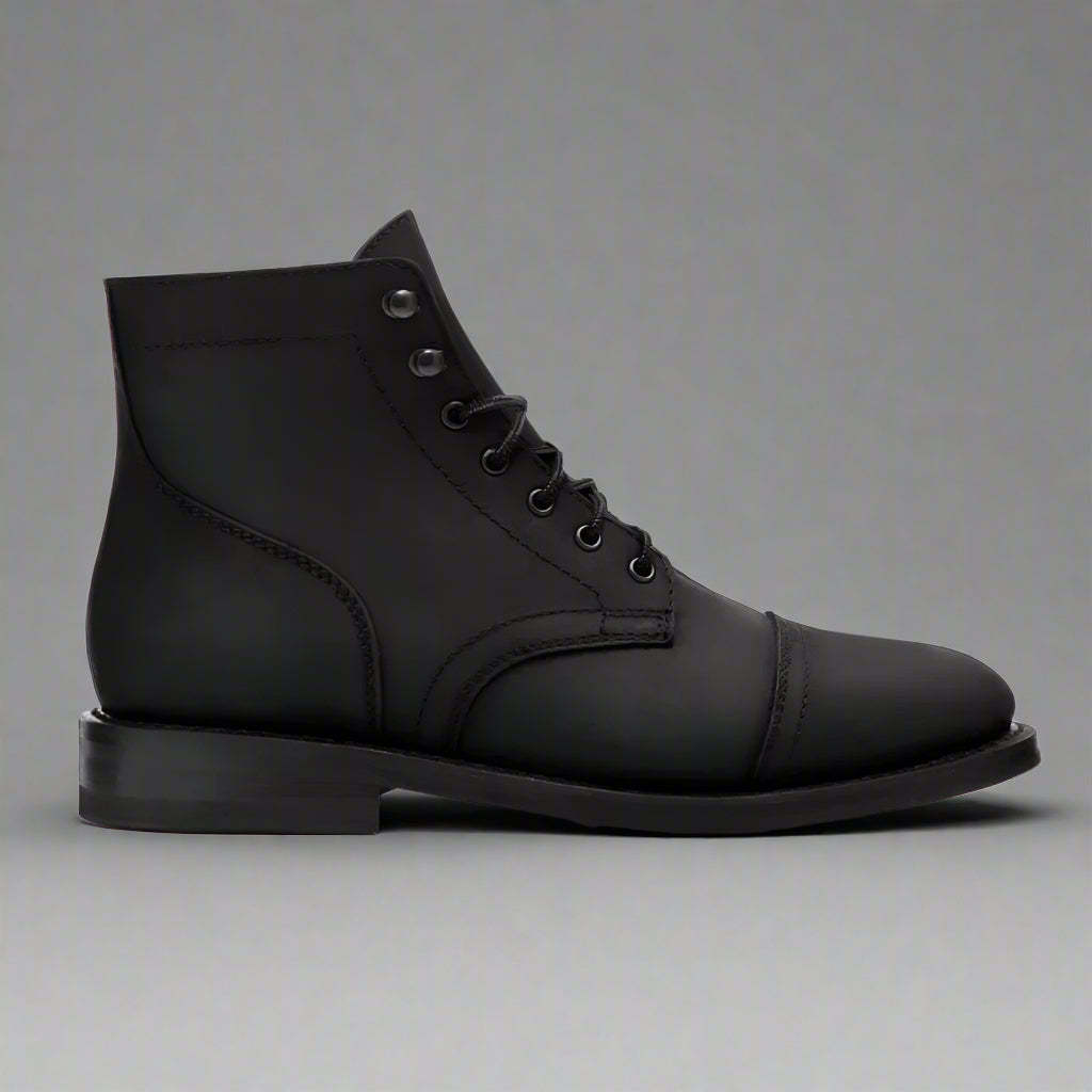 Structured Leather Lace Boots-The Boston Boots