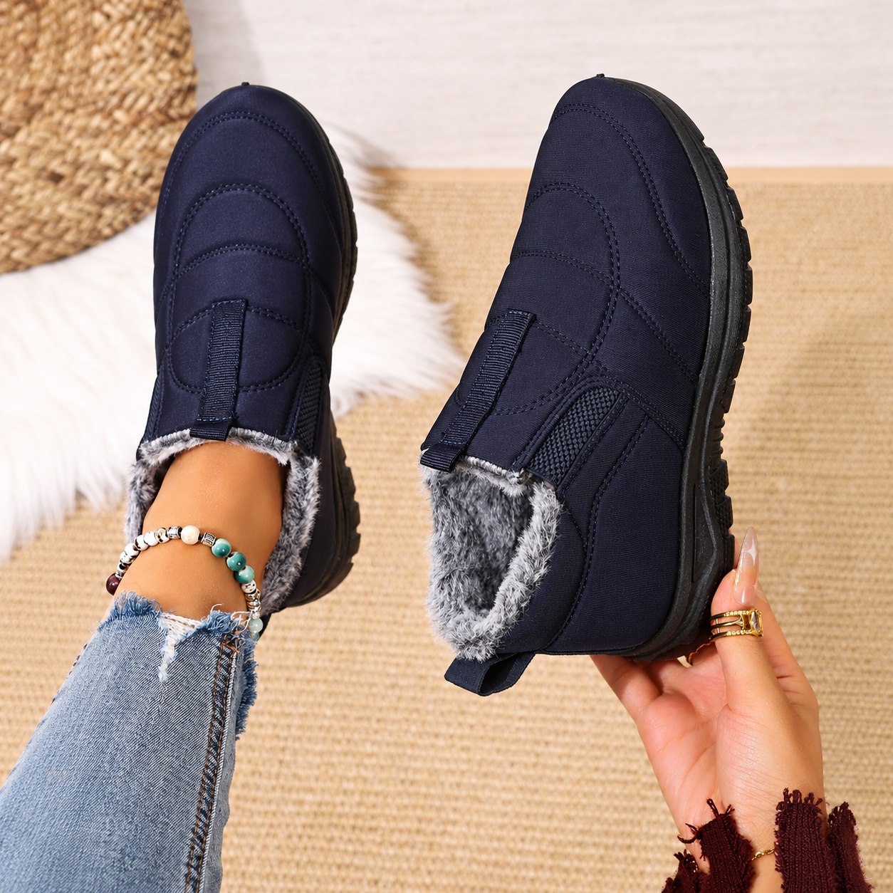 Comfortable Plush Lining Non Slip Snow Boots For Women