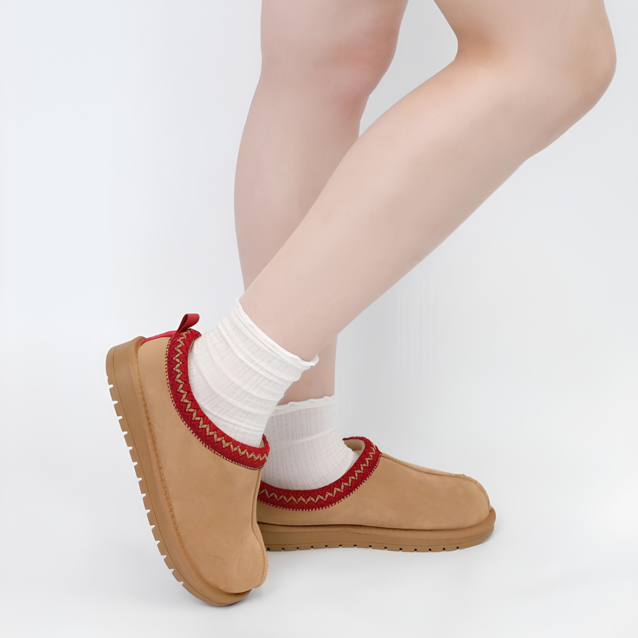 Fluffy Fur Braided Platform Walking Boots For Women