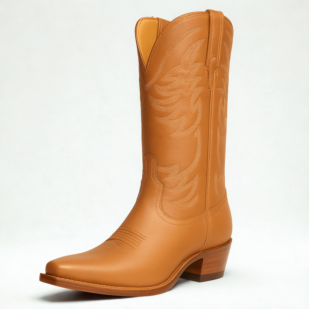 The Annie Cowgirl Boot With Embroidered Shaft-The Boston Boots