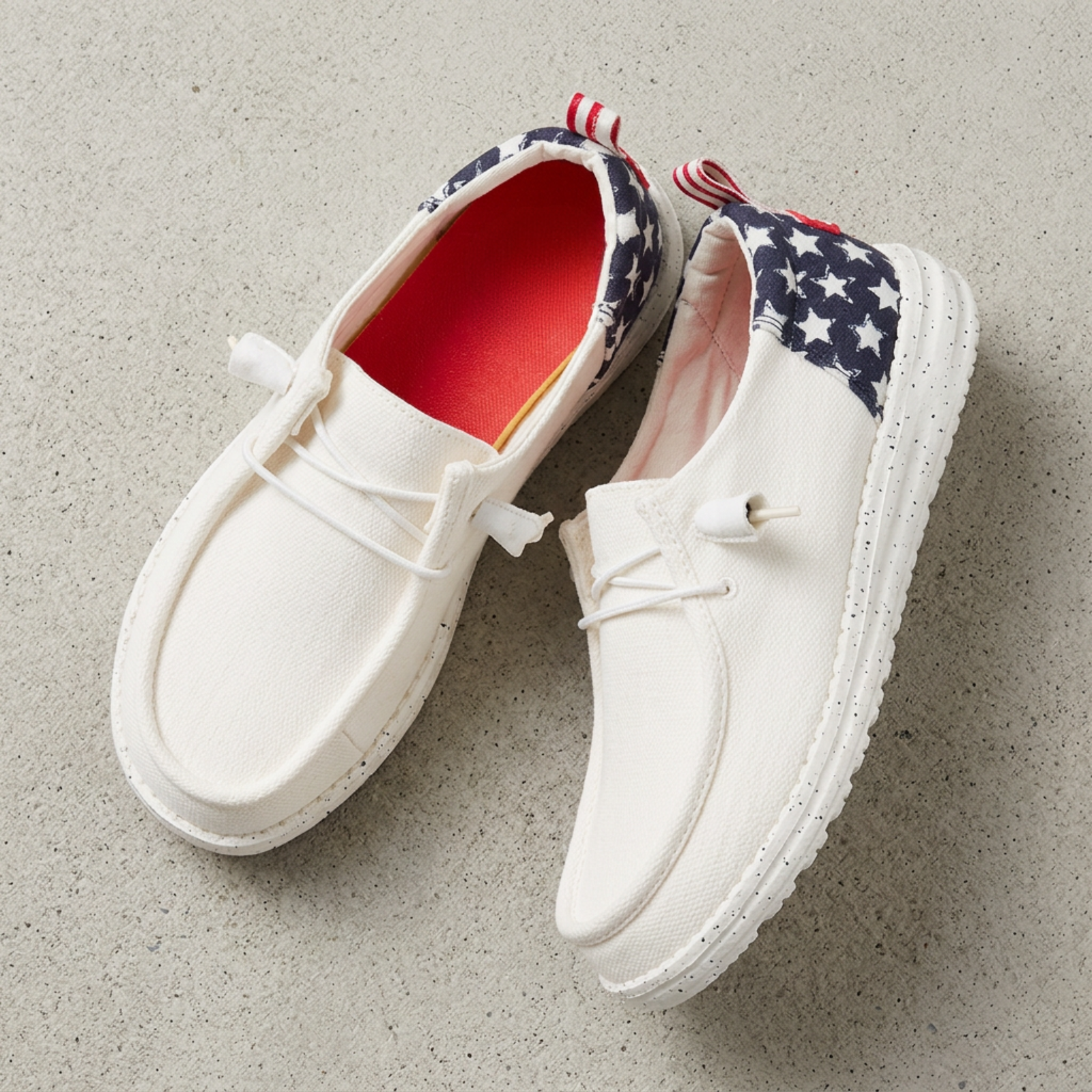 Women's Lightweight Patriotic Canvas Slip-On Sneakers