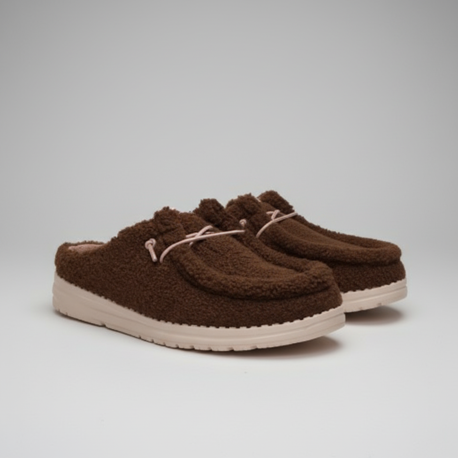 Warm Brown Sherpa Casual Comfortable Shoes