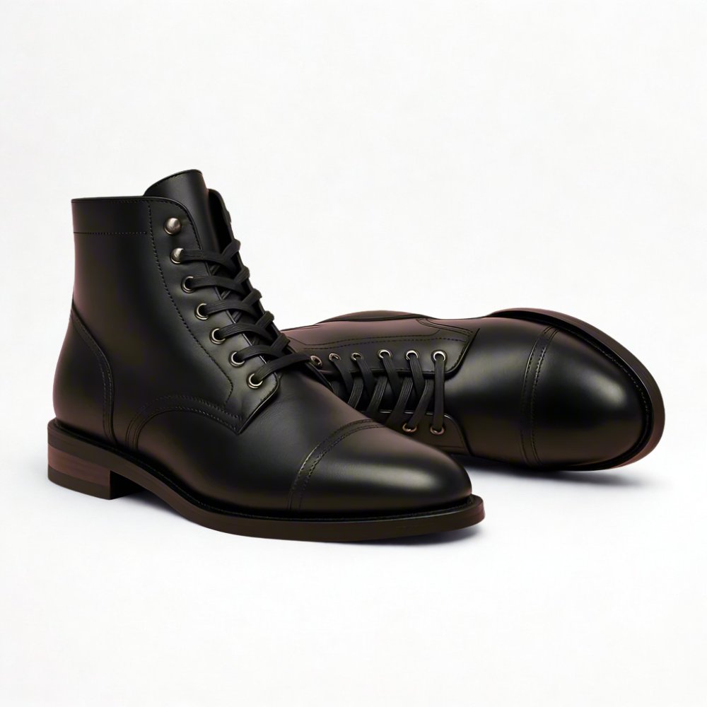 Polished Leather Dress Boots-The Boston Boots