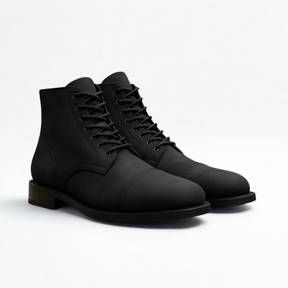 Structured Leather Lace Boots-The Boston Boots