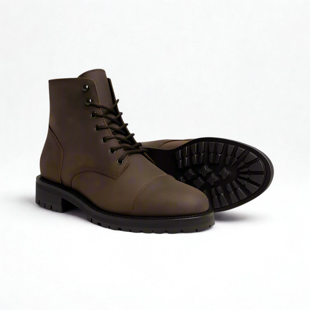 Classic Leather Lace Up Combat Boots-The Boston Boots