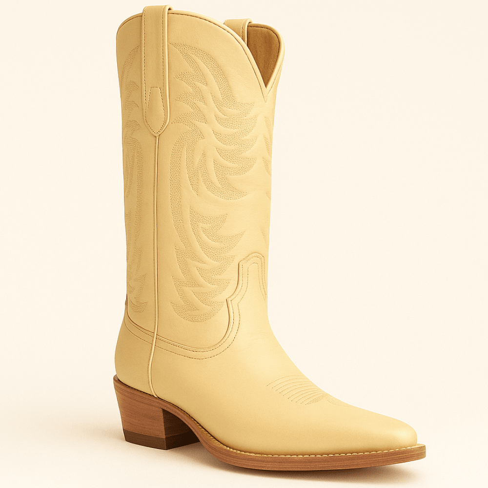 The Annie Cowgirl Boot With Embroidered Shaft-The Boston Boots