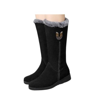Women Mid-Calf Plush Motorcycle Boots - The Boston Boots