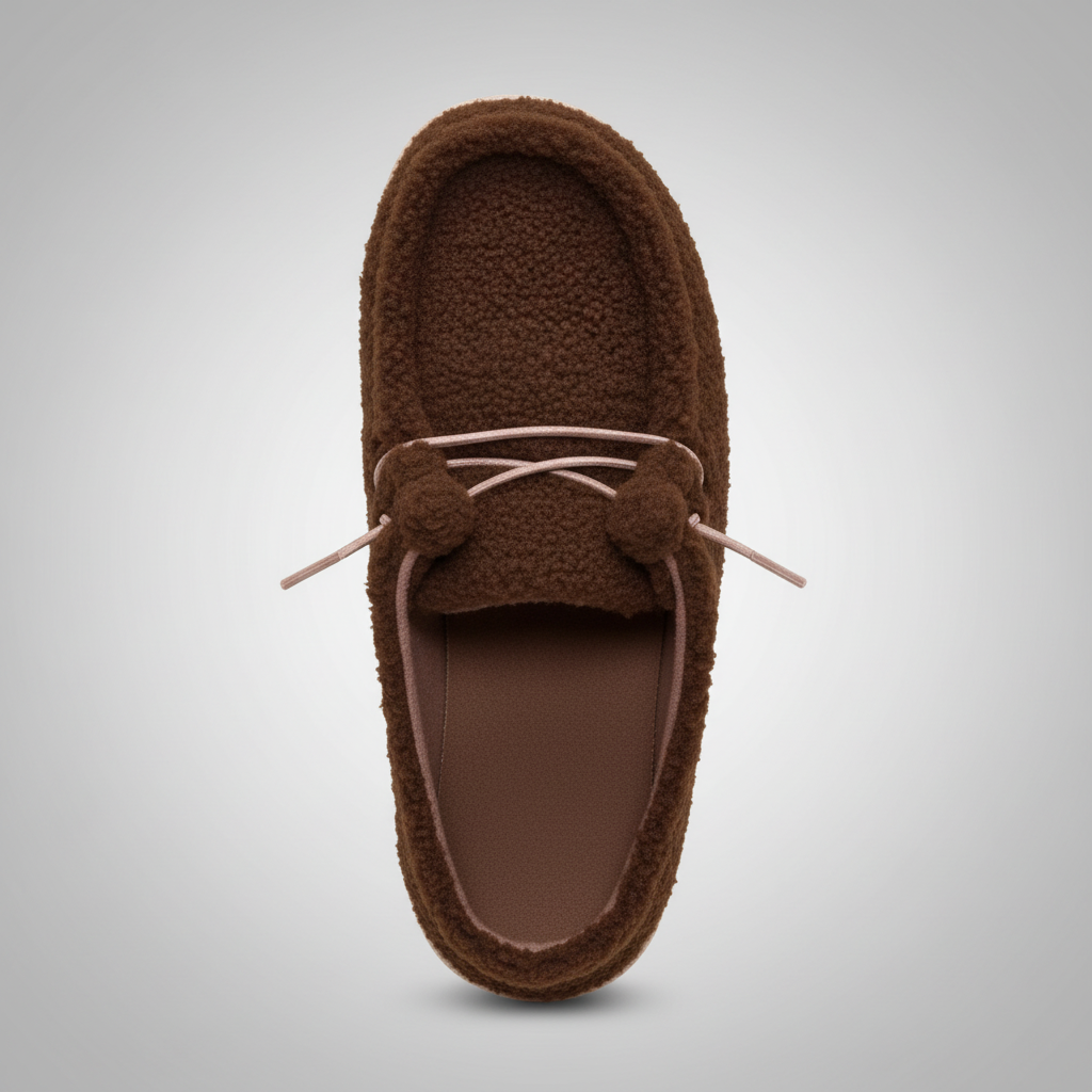 Warm Brown Sherpa Casual Comfortable Shoes