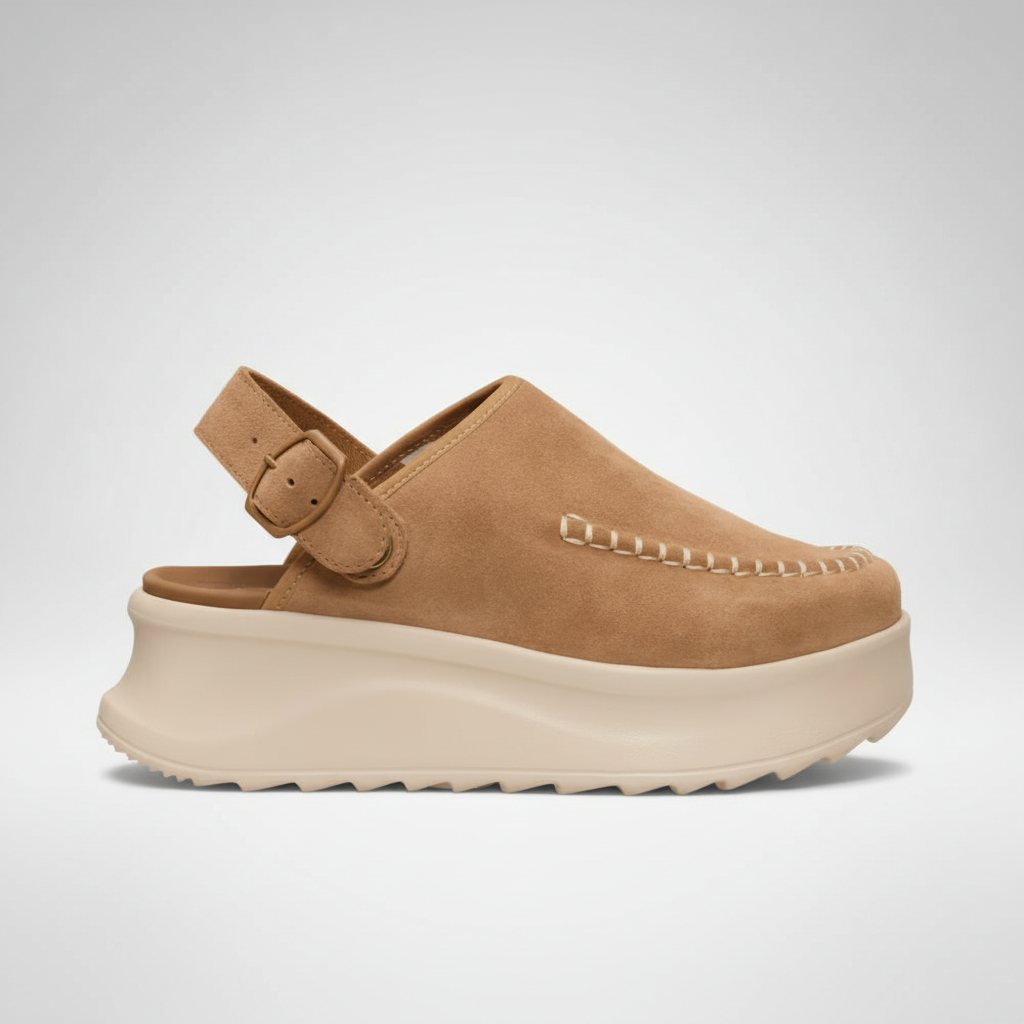 Delray Suede Platform Clog Shoe