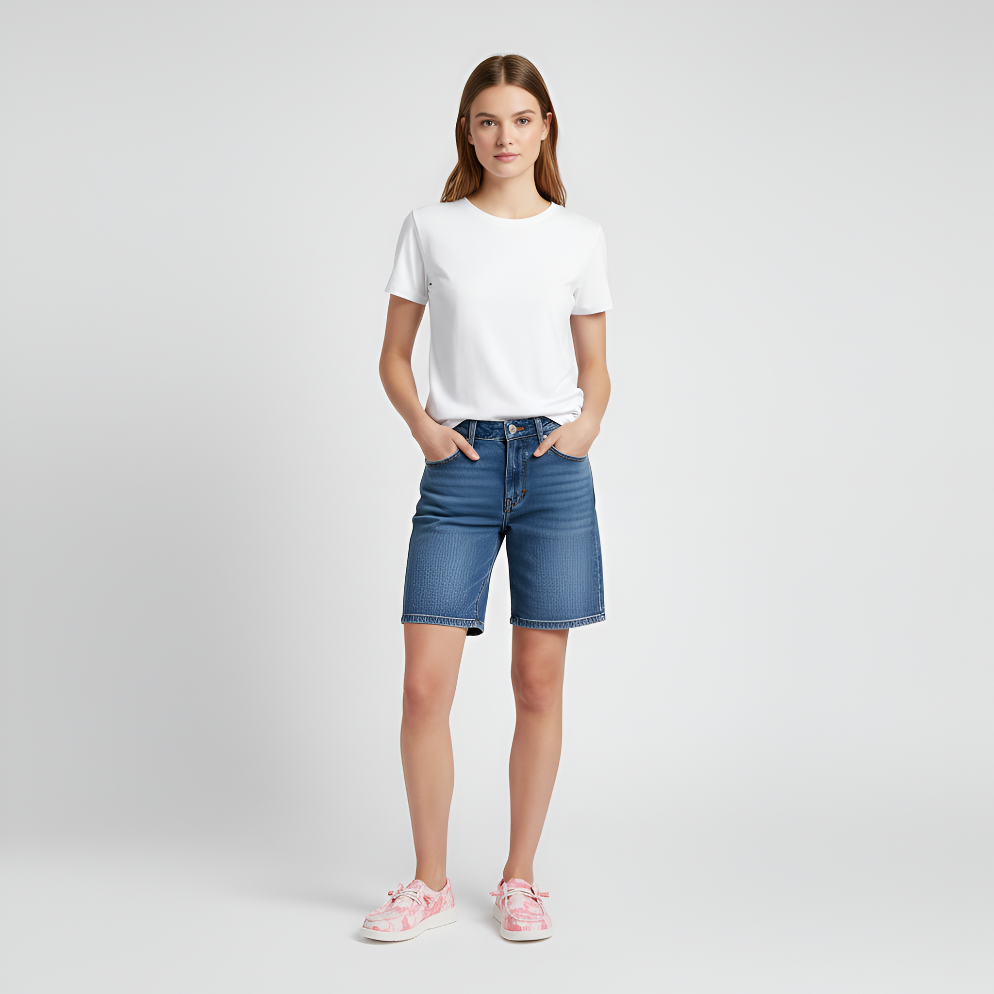 Hawaiian Floral Lace Up Walking Shoes For Women