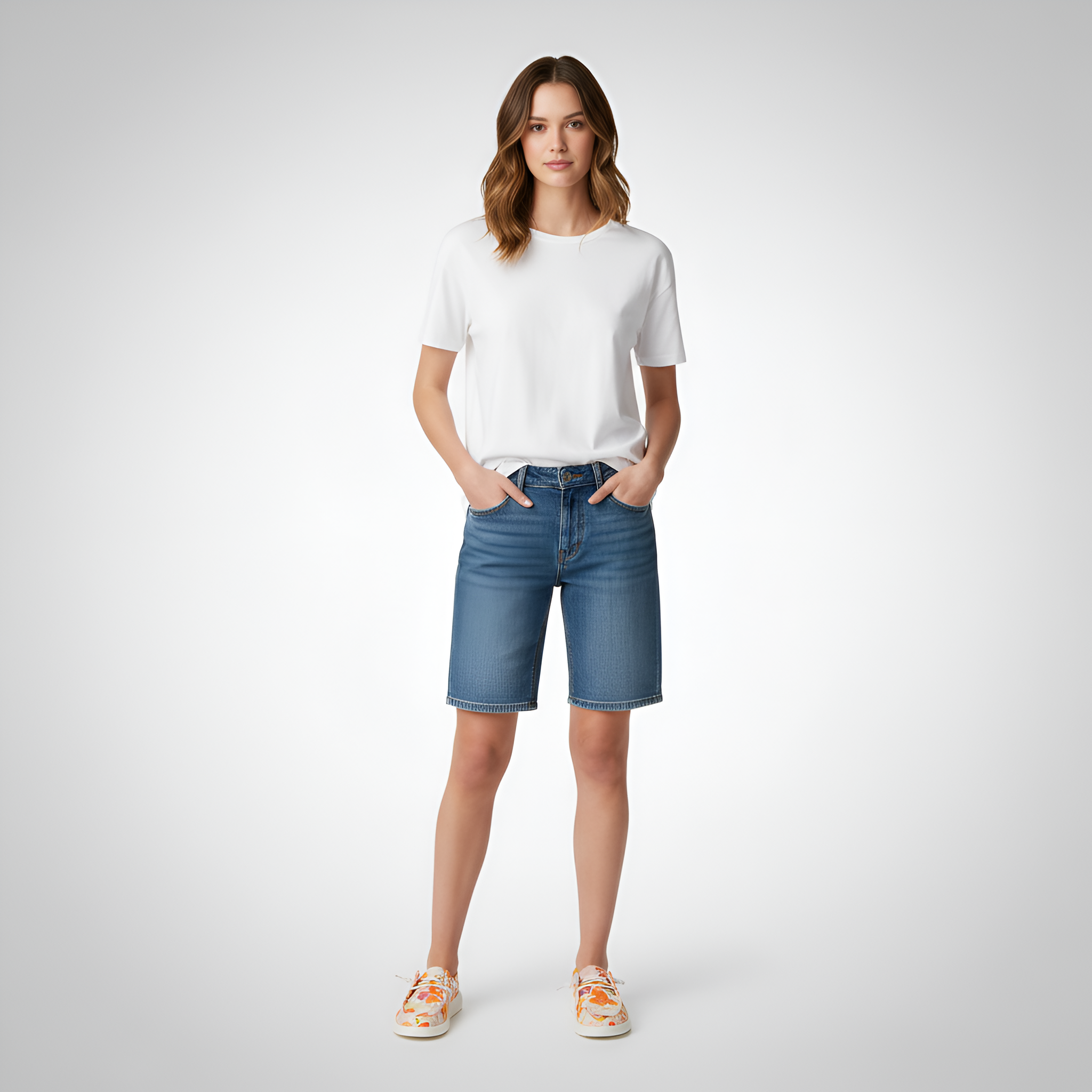 Watercolor Floral Slip On Comfort Shoes For Women