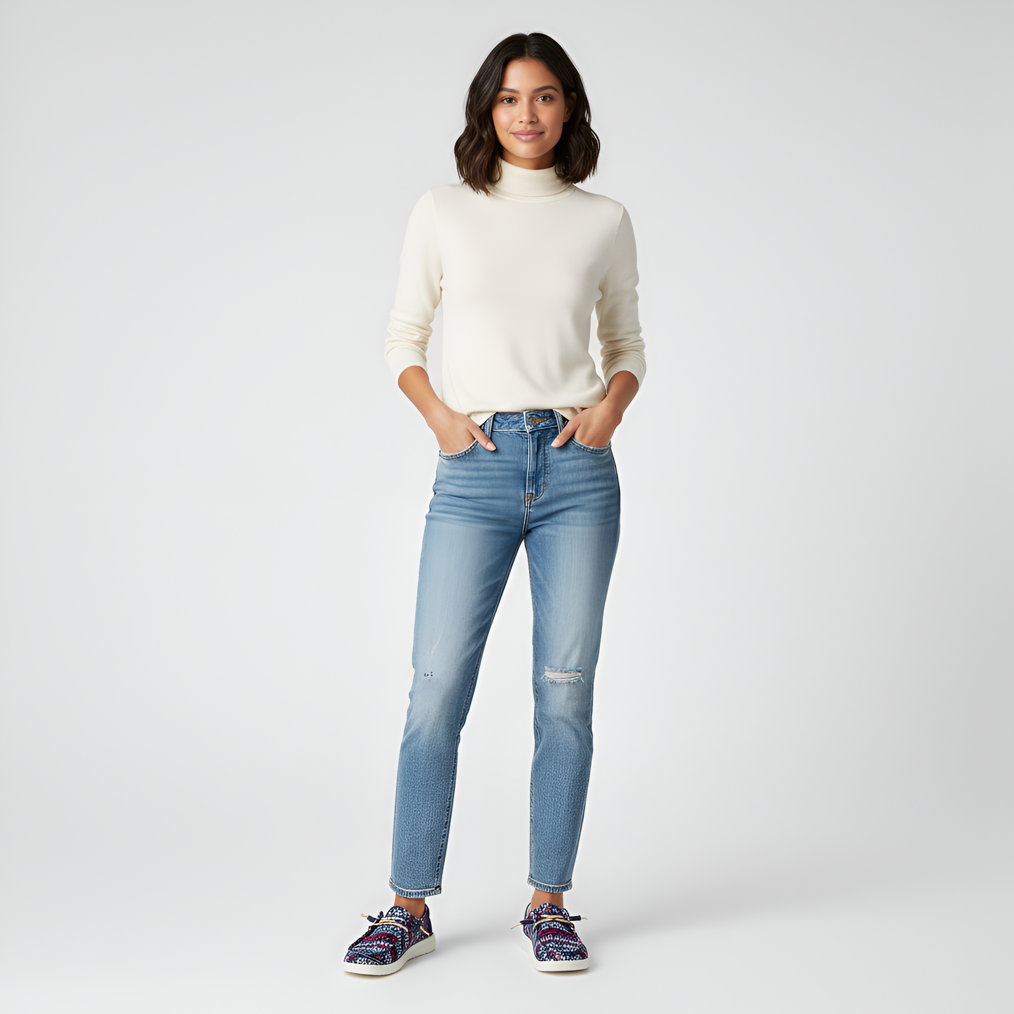 Winter Sweater Pattern Knit Casual Shoes For Women